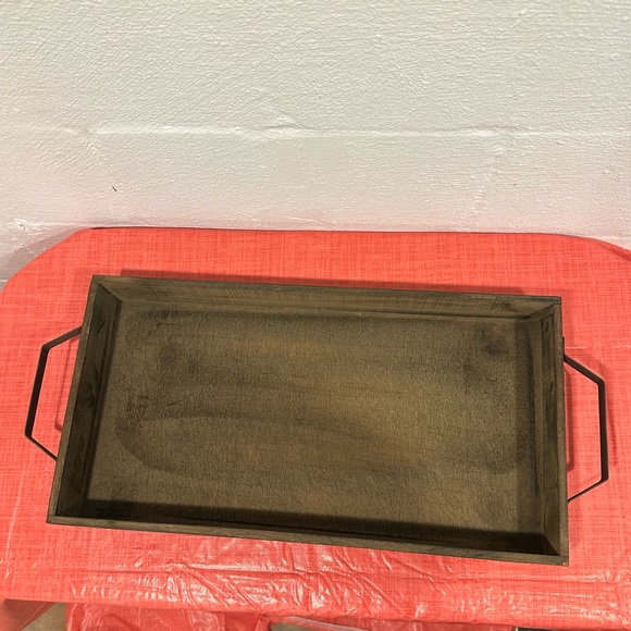 Set of 2 Rustic wooden and metal trays - Picture 5 of 8